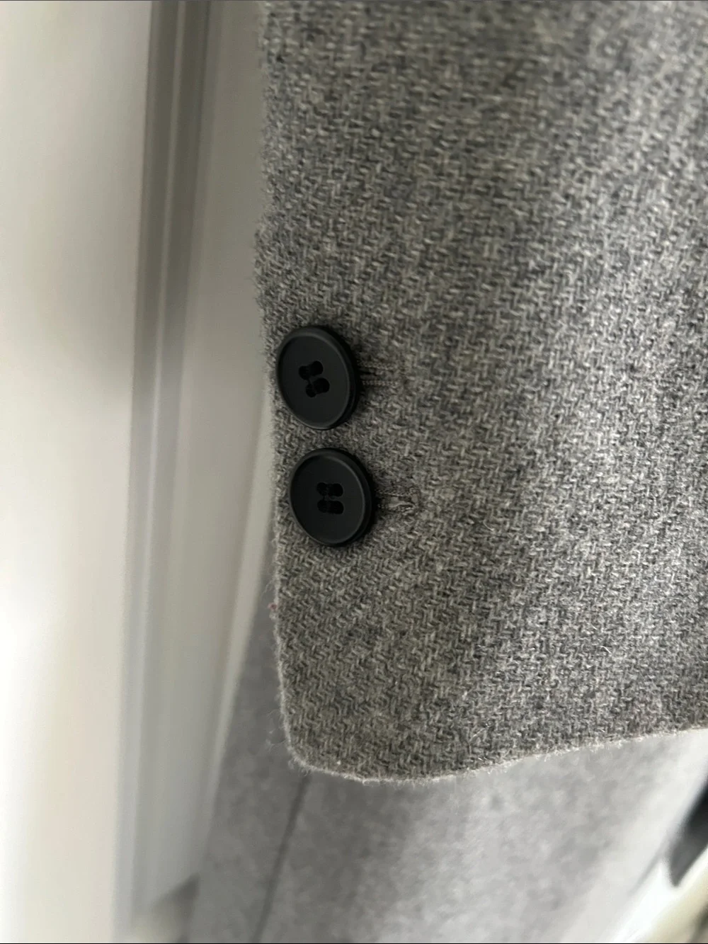 ZARA Grey Single-Button Wool Blend Coat